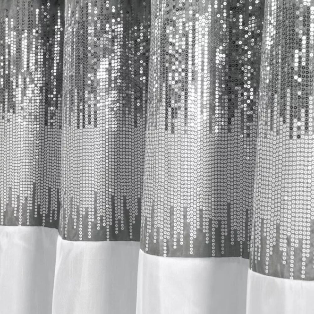 Lush Decor Night Sky Shower Curtain Gray/White 72X72